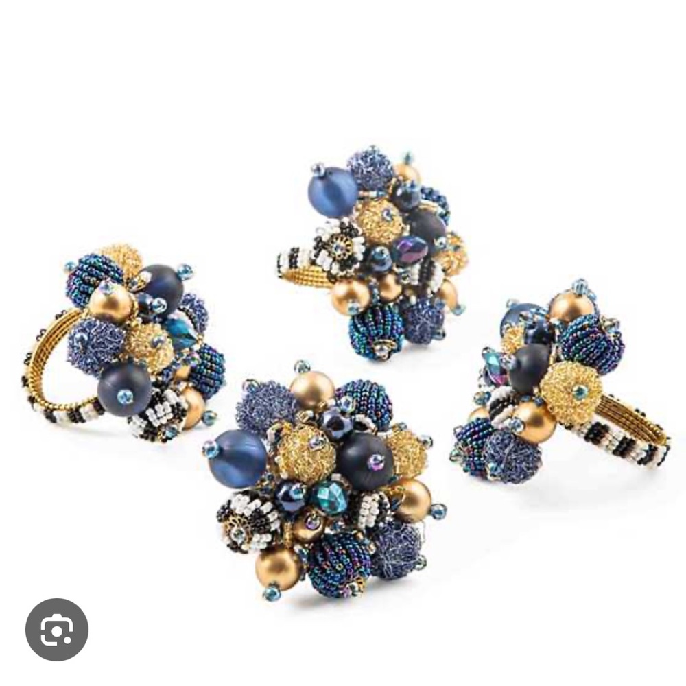 Mackenzie Childs beaded napkin rings